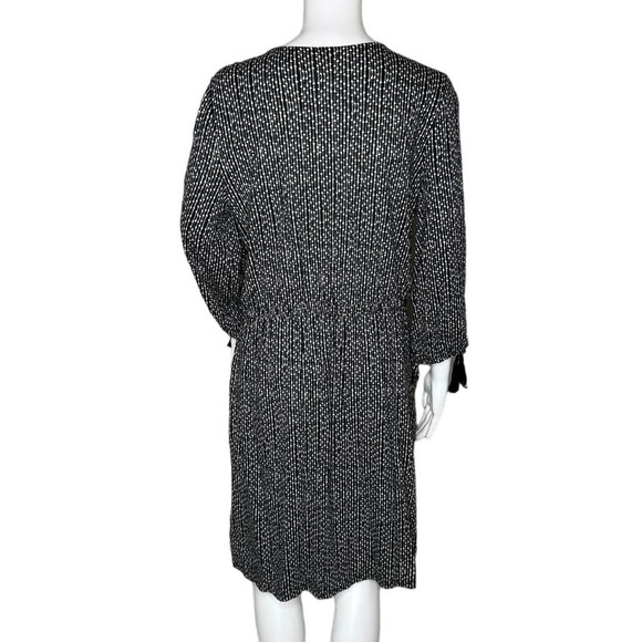 Garnet Hill Dress Womens Medium Black White Geometric Office Neutral Minimalist - Picture 4 of 8